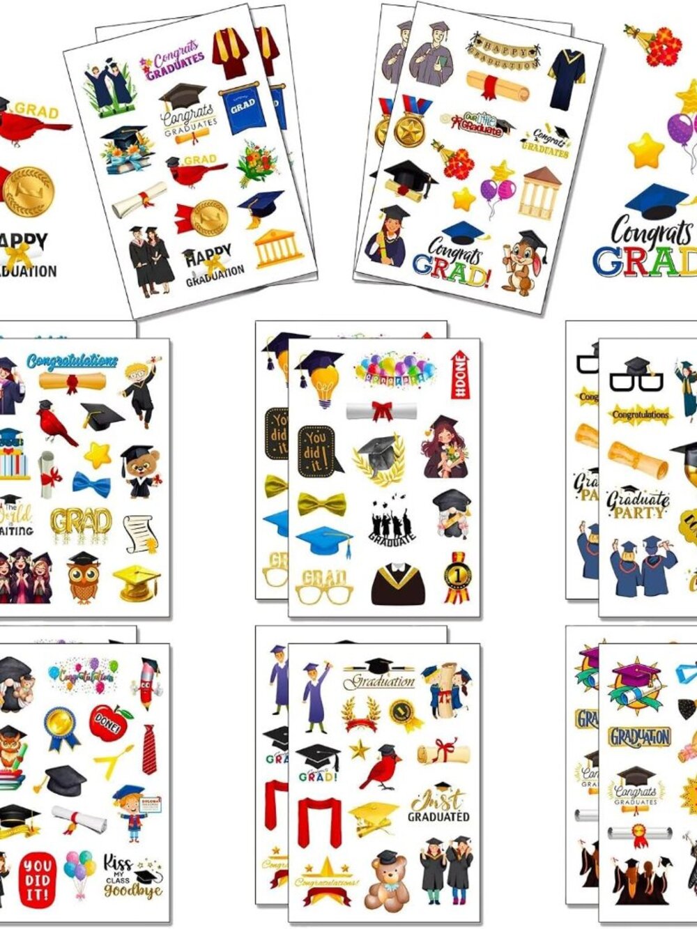 2026 Graduation Stickers,16Sheets Class of 2026 Stickers for Graduation Decorati